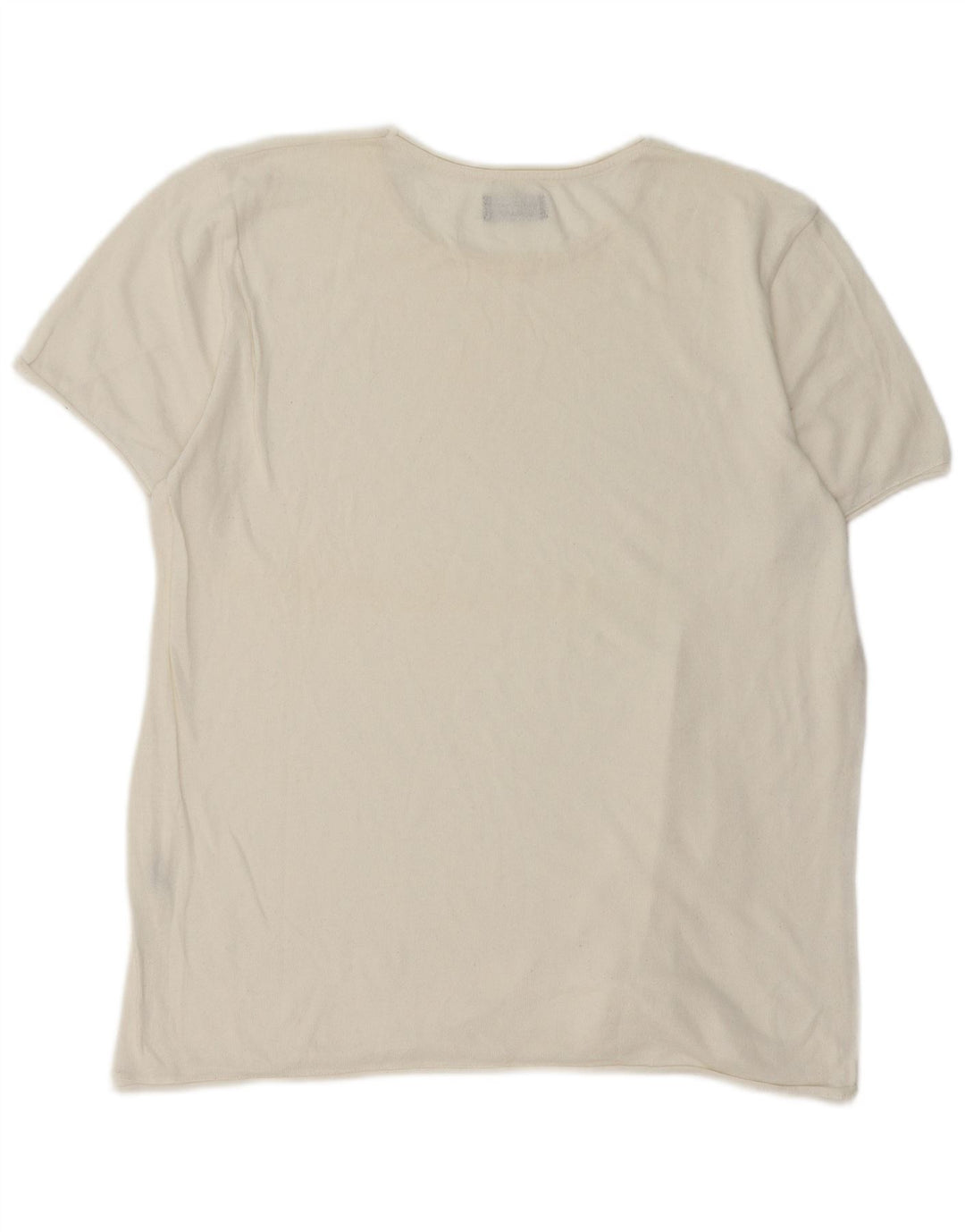 Ανδρικό T-Shirt Zara Top Large Off White Βαμβακερό