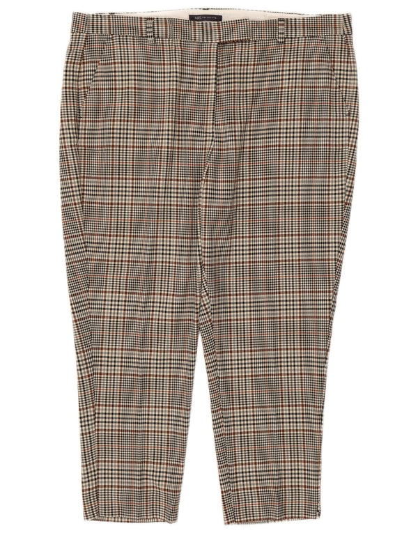 Marks & Spencer Γυναικείο Cropped Παντελόνι UK 20 2XL W40 L25 Πολύχρωμο