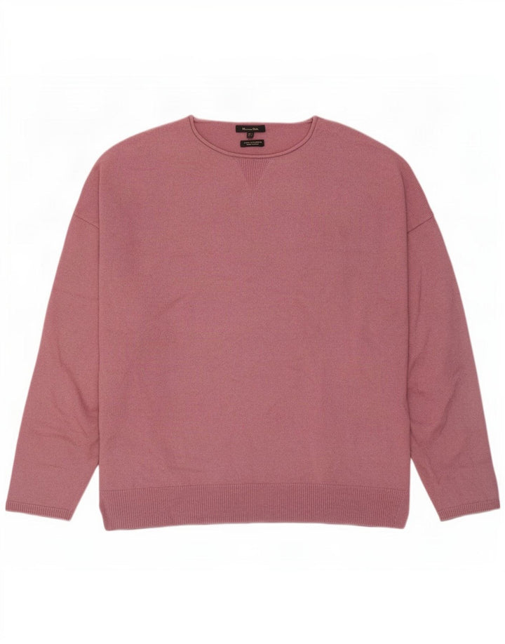 Ανδρικό πουλόβερ Massimo Dutti Boat Neck Jumper Μεγάλο ροζ μαλλί