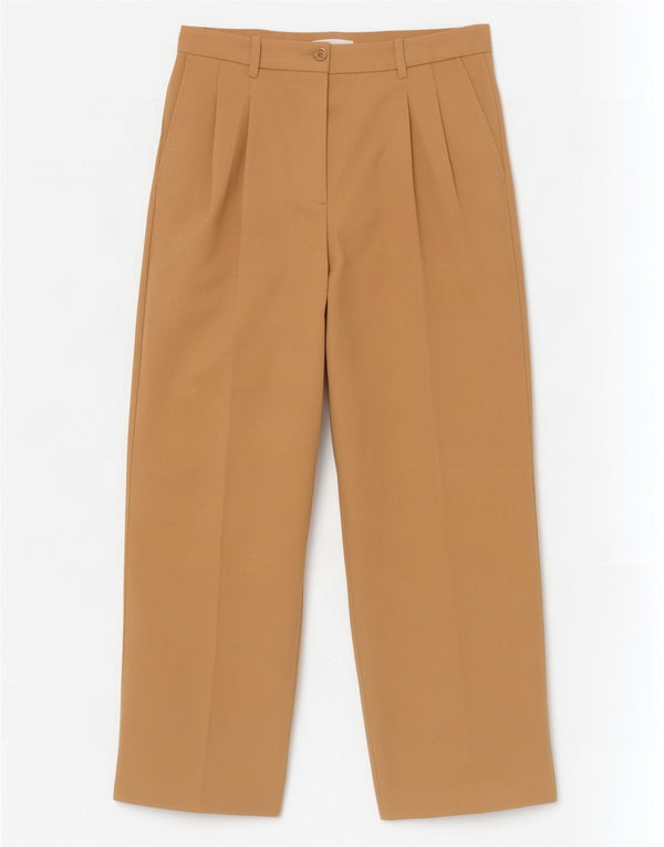 Zara Γυναικείο Παντελόνι με Καρφωτό Κοστούμι Medium W28 L31 Beige Polyester