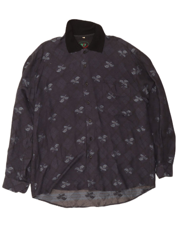 Daniel Dodd Ανδρικό πουκάμισο XL Navy Blue Check Polyester