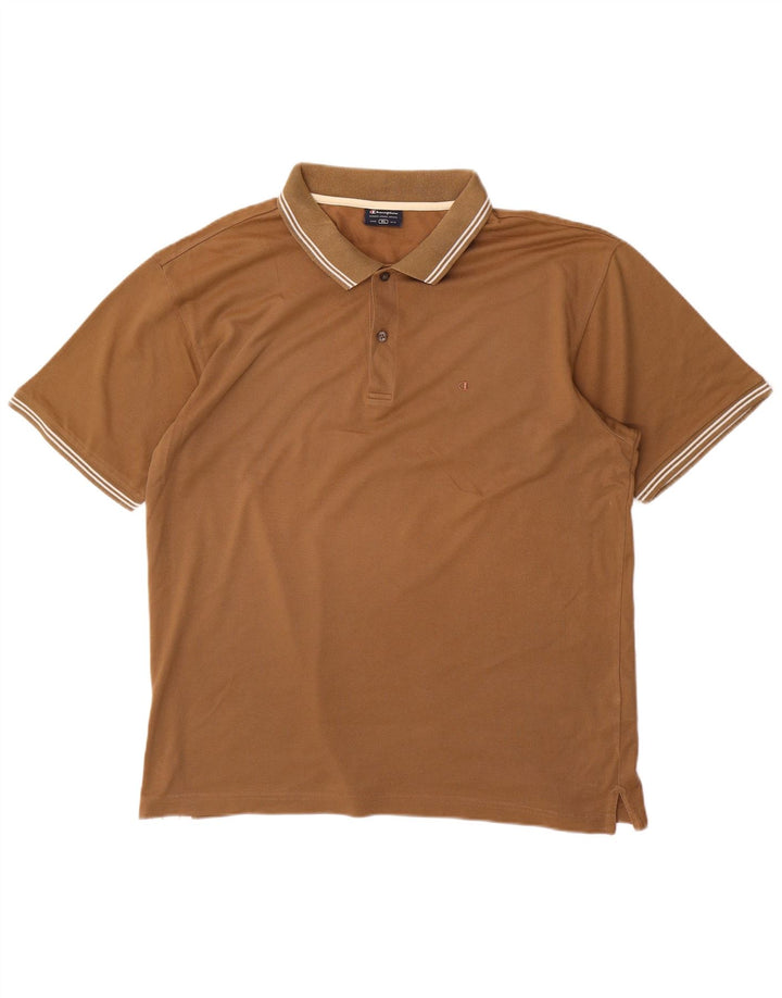 CHAMPION Mens Polo Shirt XL Brown Cotton