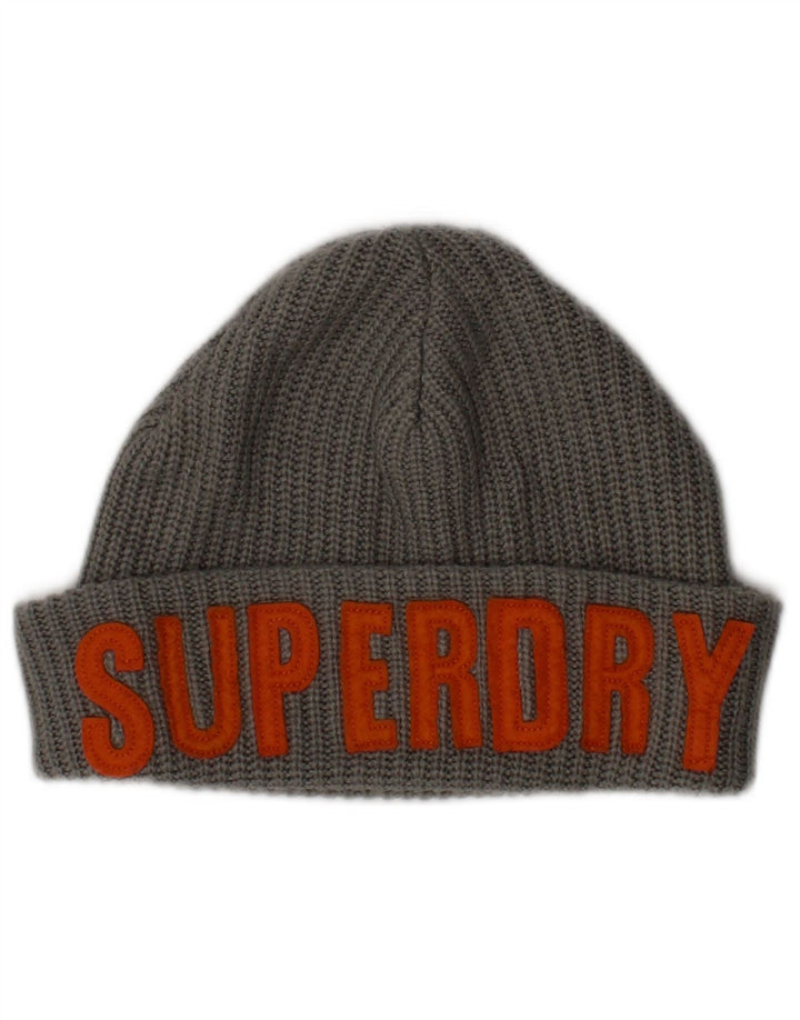 Superdry Ανδρικό γραφικό πλεκτό καπέλο Beanie One Size Γκρι ακρυλικό λογότυπο