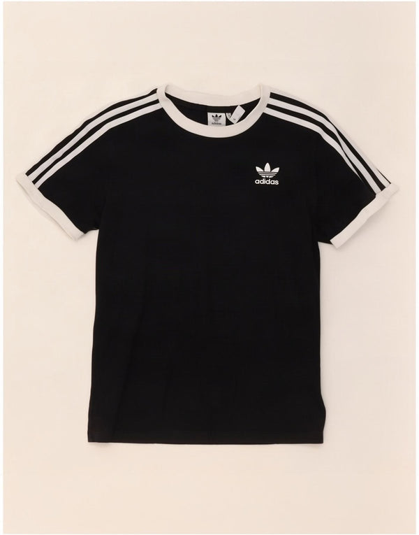 Γυναικείο T-Shirt Adidas Top UK 8 Small μαύρο βαμβακερό