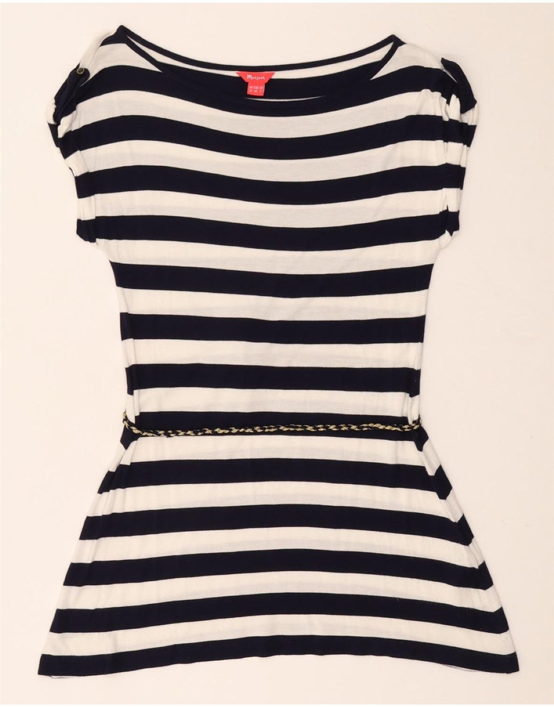 MONSOON Γυναικείο Τοπ UK 12 Medium Navy Blue ριγέ βισκόζη