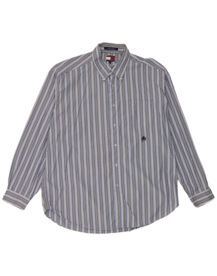 Tommy Hilfiger Ανδρικό πουκάμισο XL Μπλε ριγέ βαμβακερό