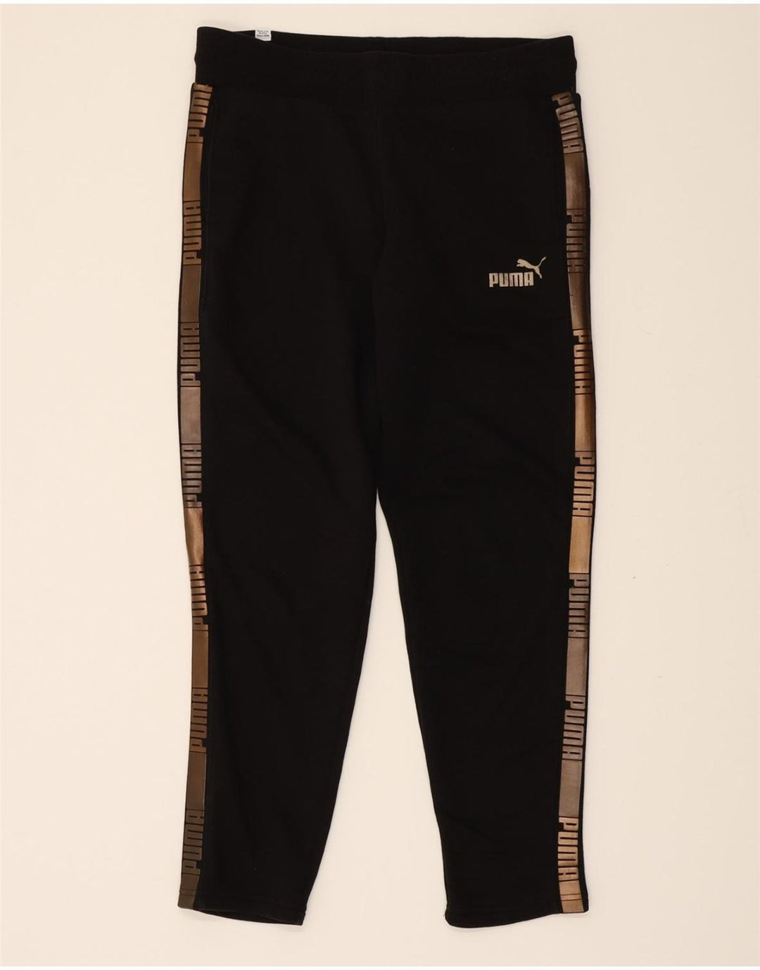PUMA Womens Graphic Tracksuit Trousers UK 12 Medium Black Vintage Puma and Second-Hand Puma from Messina Hembry 
