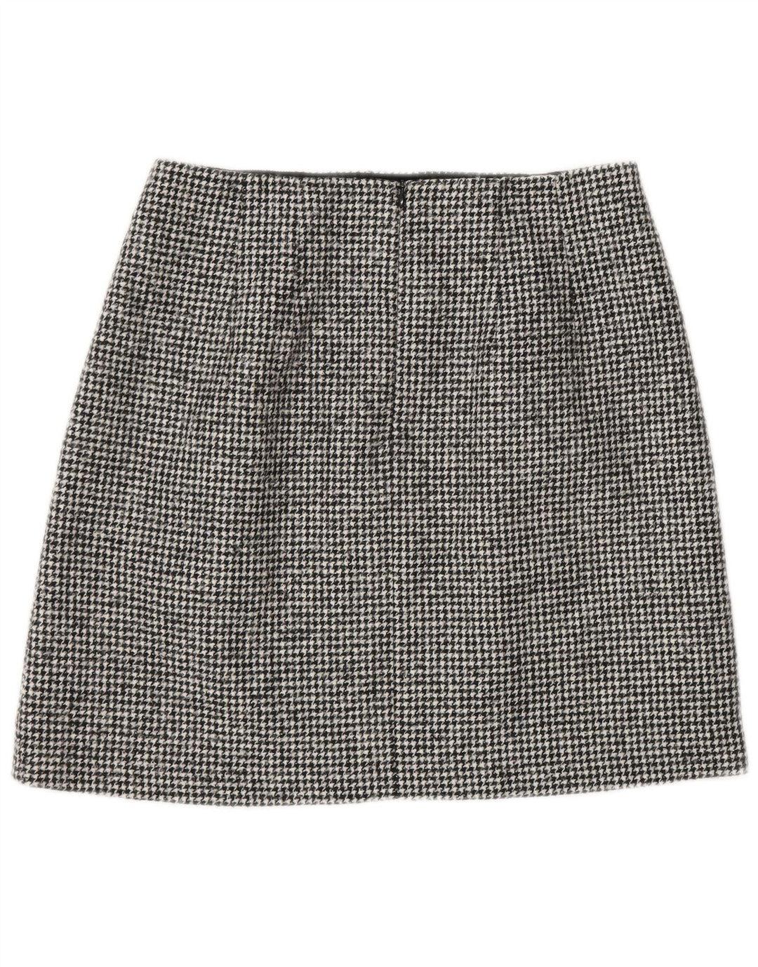 Massimo Dutti Γυναικεία Μίνι Φούστα Μικρή W26 Μαύρη Μάλλινη Houndstooth