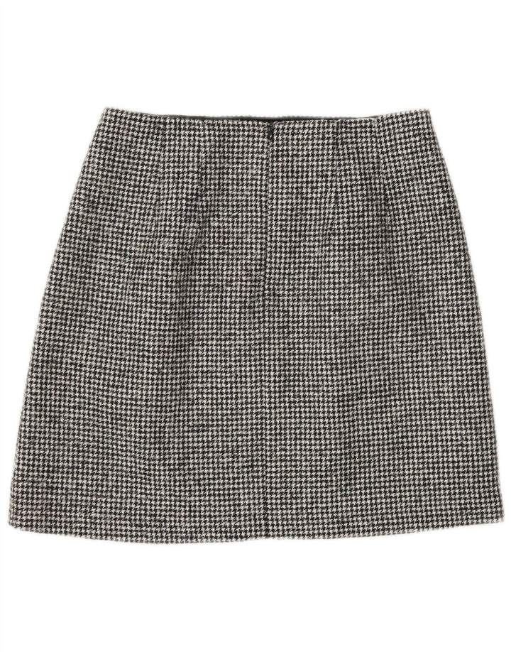 Massimo Dutti Γυναικεία Μίνι Φούστα Μικρή W26 Μαύρη Μάλλινη Houndstooth