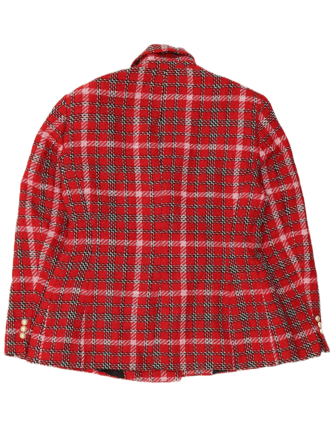 Zara Γυναικείο Μπουφάν Blazer με διπλό στήθος UK 18 XL Red Check