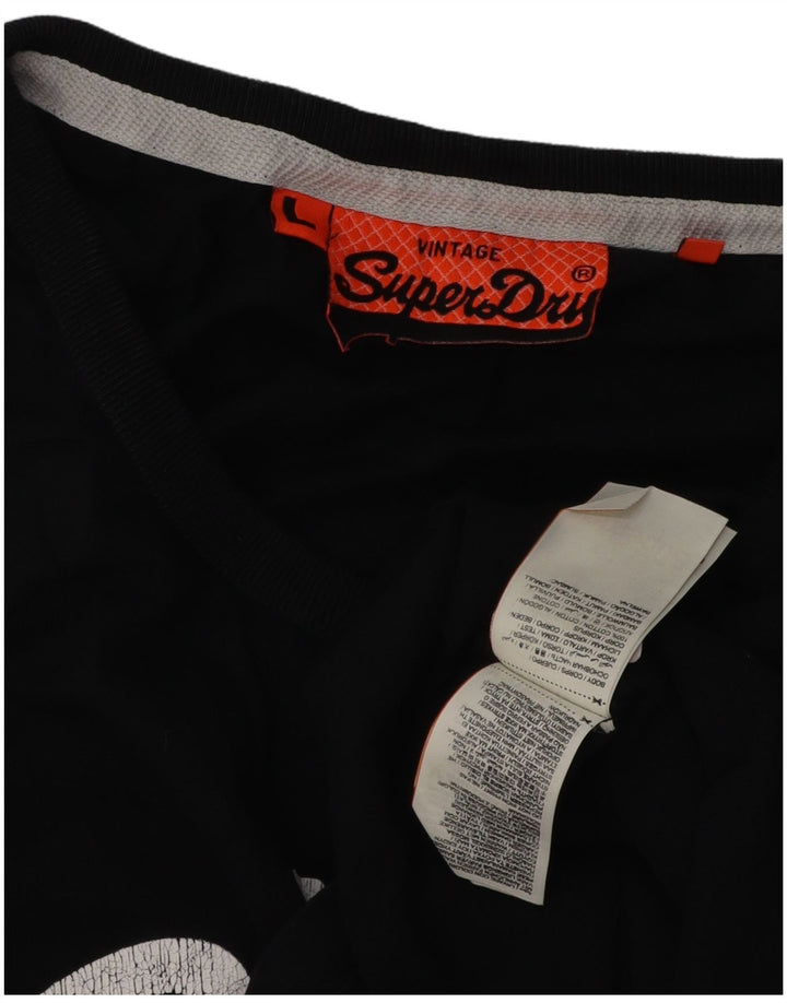 Ανδρικό γραφικό γιλέκο Superdry Top Large Μαύρο Βαμβακερό