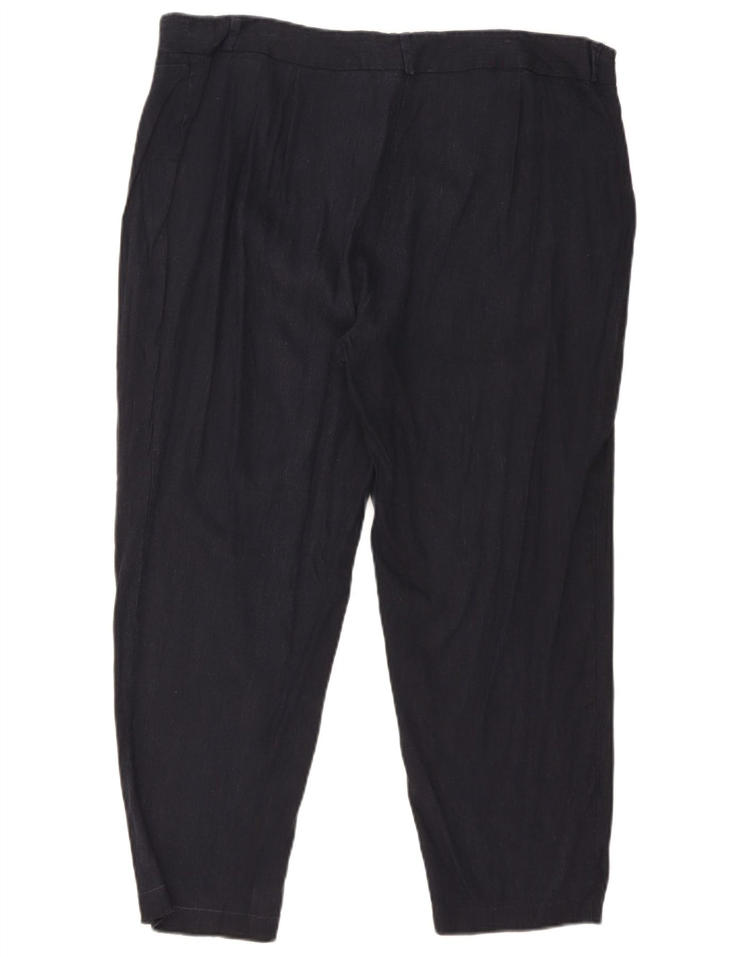Marks & Spencer Γυναικείο Cropped Παντελόνι W36 L25 Navy Blue Λινό