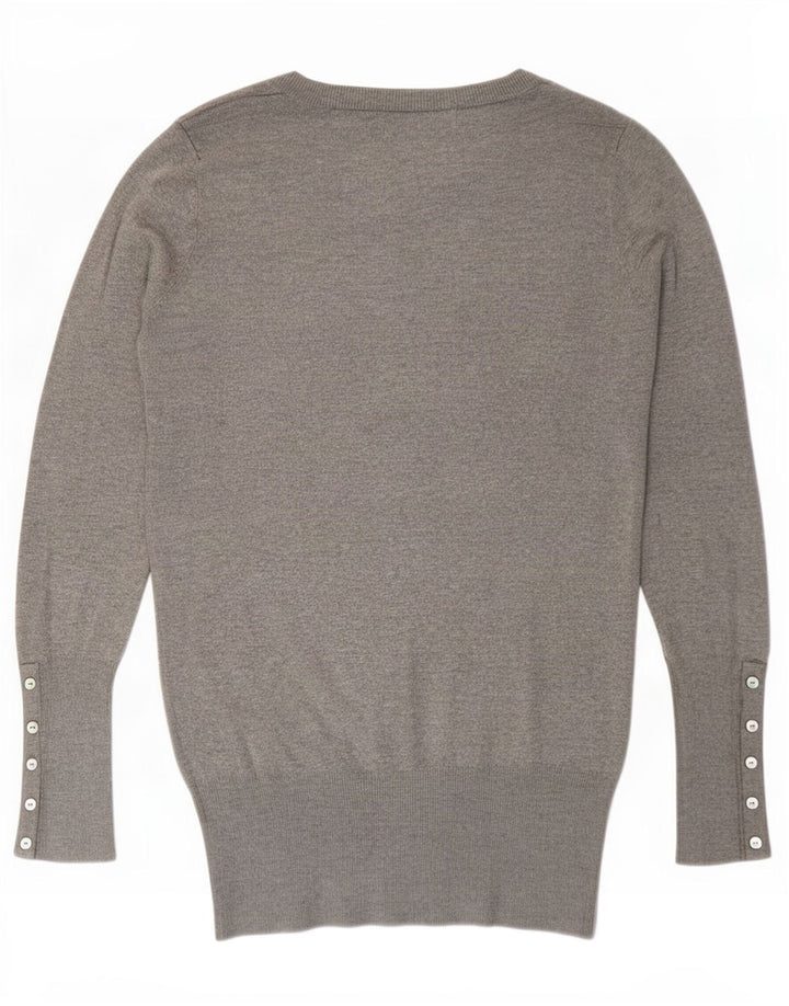Zara Γυναικείο πουλόβερ με V λαιμόκοψη UK 12 Medium Grey