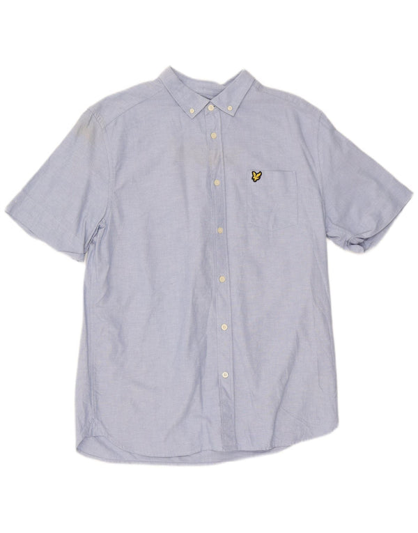 Lyle & Scott Ανδρικό κοντομάνικο πουκάμισο μεγάλο μπλε βαμβακερό