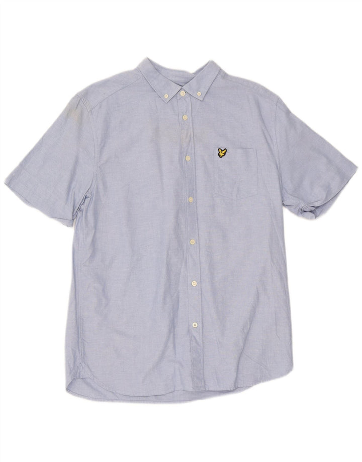 Lyle & Scott Ανδρικό κοντομάνικο πουκάμισο μεγάλο μπλε βαμβακερό