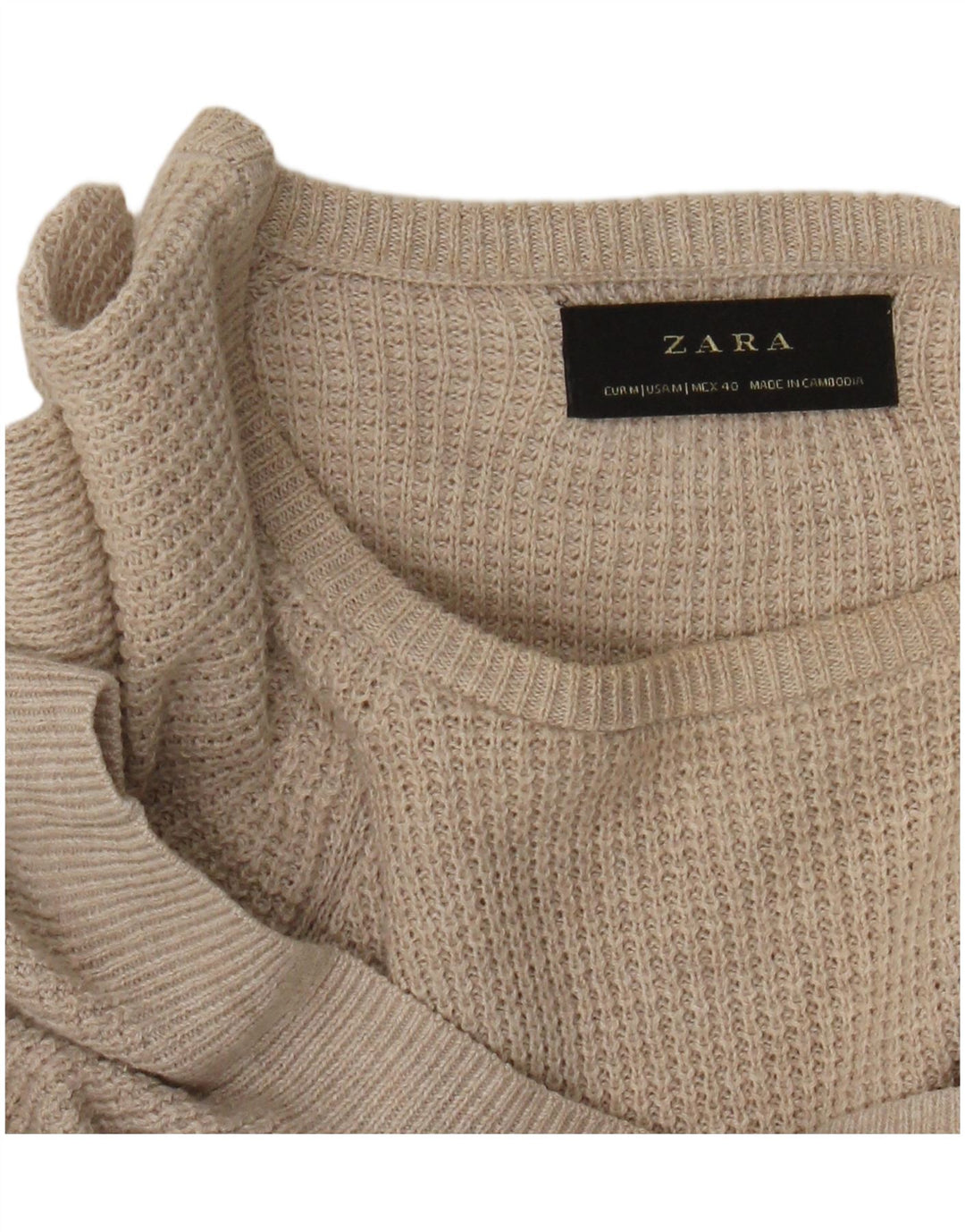 Ανδρικό πουλόβερ Zara Boat Neck Jumper Medium Beige