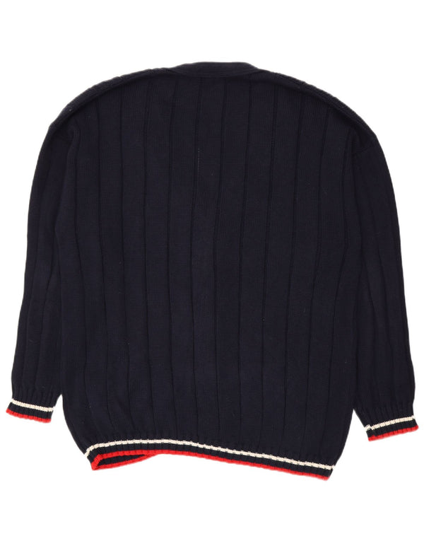 Ανδρικό πουλόβερ Bennett's Cardigan IT 56 XL Navy Blue ριγέ βαμβακερό