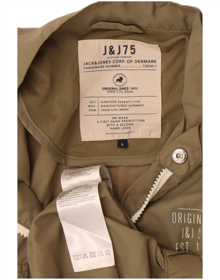 Jack & Jones Ανδρικό μπουφάν βροχής UK 40 Large Khaki Nylon