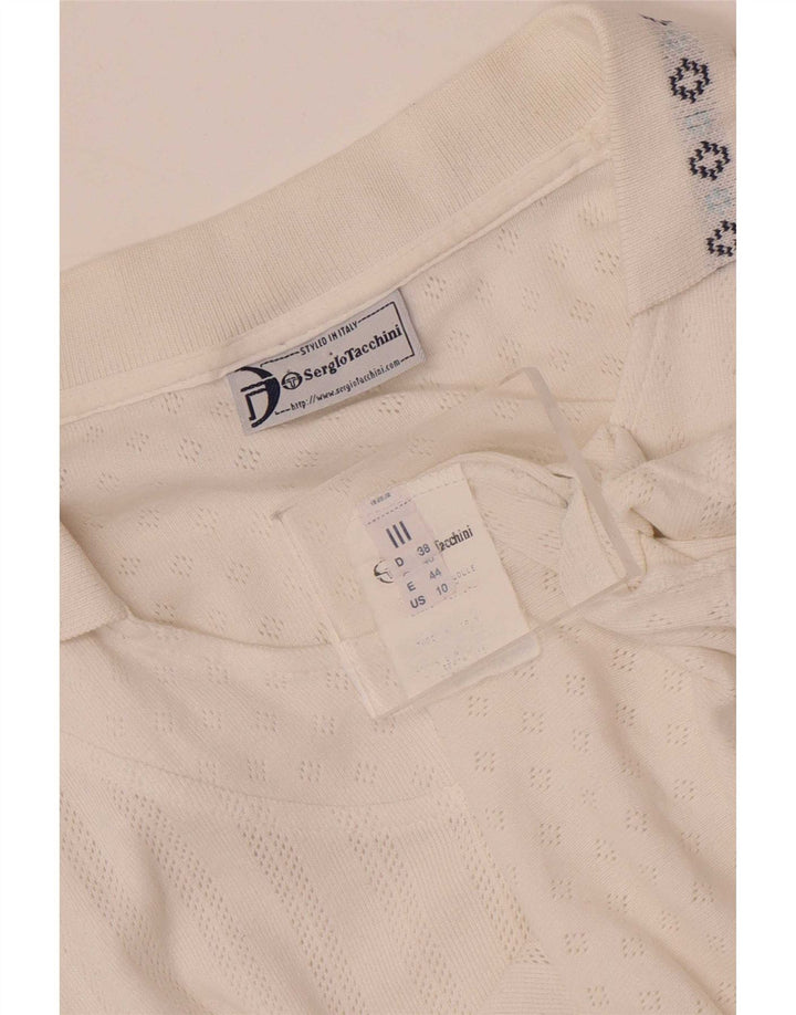 Sergio Tacchini γυναικείο αμάνικο μπλουζάκι πόλο EU 38 Medium White Fair Isle