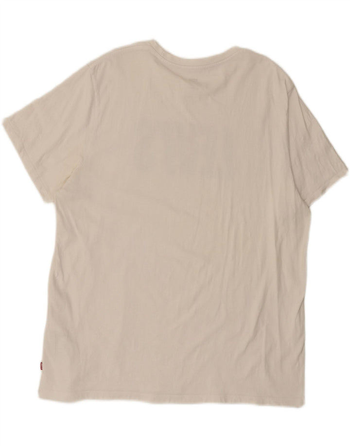 LEVI'S Mens Graphic T-Shirt Top 2XL White Cotton