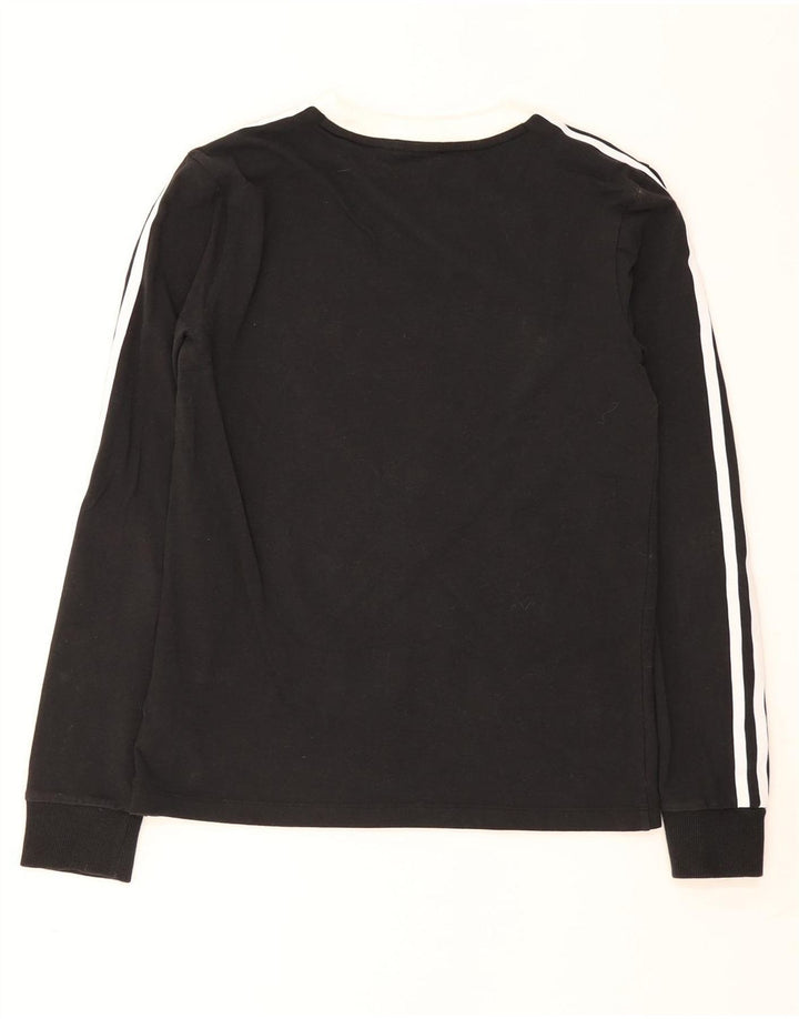 Adidas Γυναικείο τοπ μακρυμάνικο UK 8 Small μαύρο βαμβακερό
