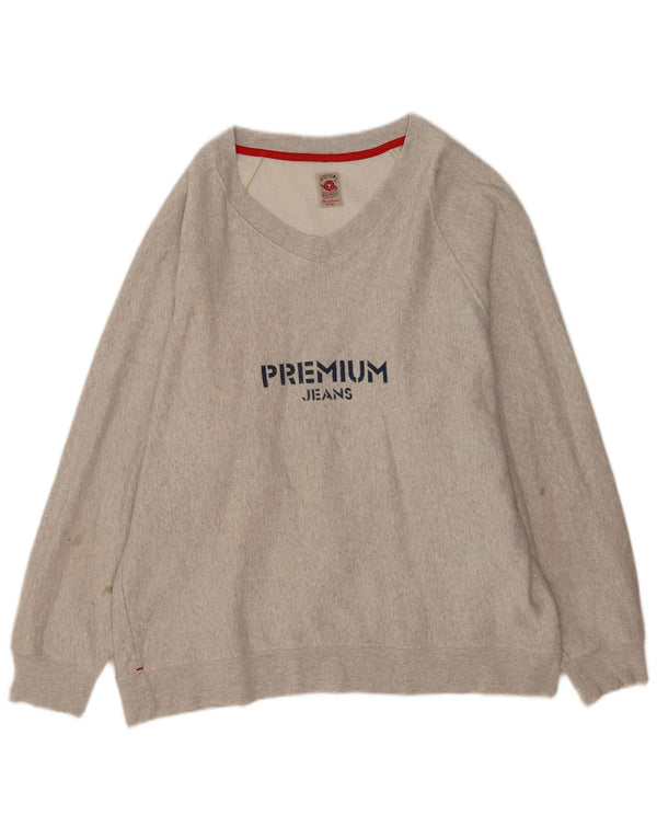 Vintage γυναικείο γραφικό φούτερ Jumper UK 14 Medium Grey Flecked