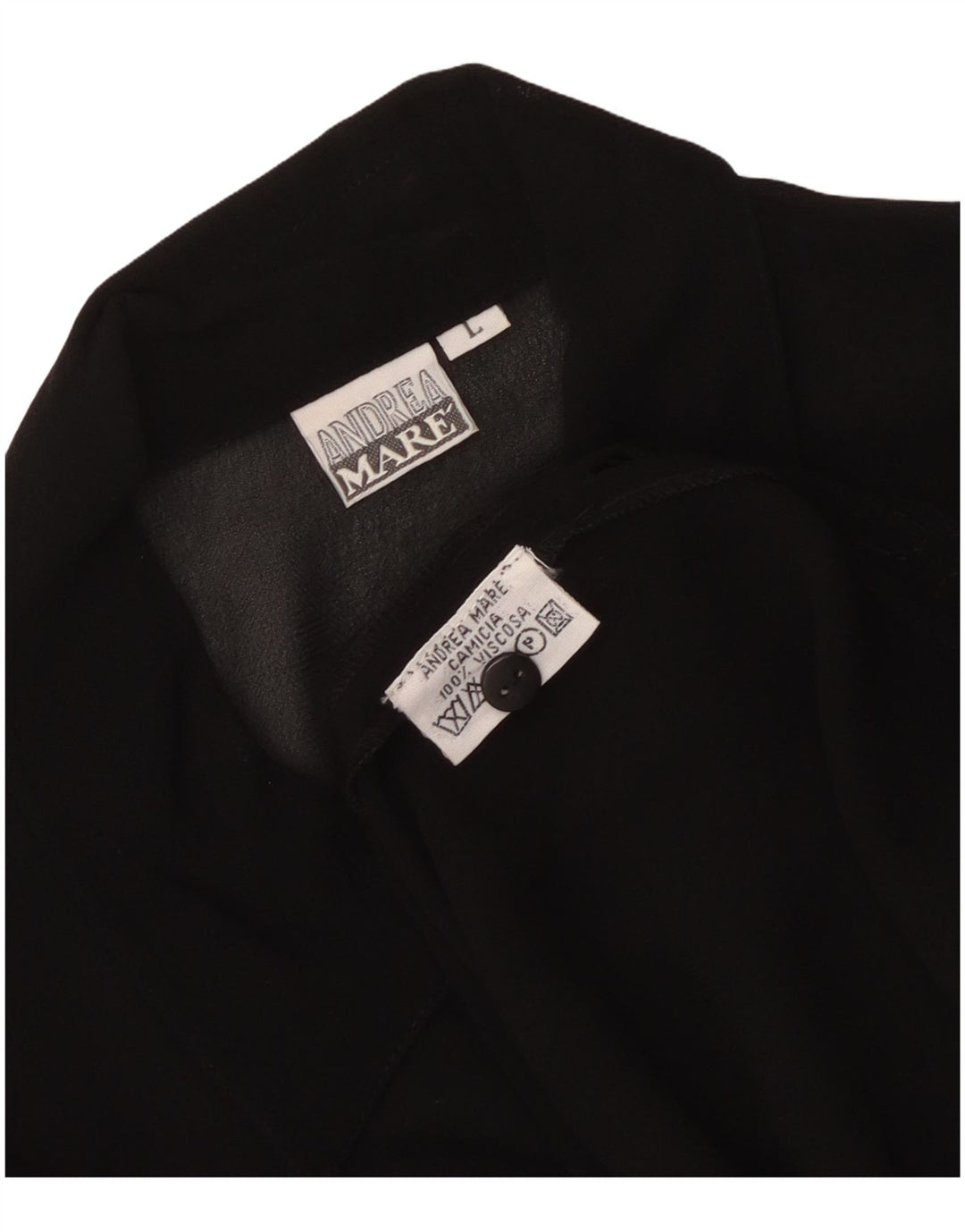 Andrea Mare Γυναικεία See Through Shirt Μπλούζα UK 16 Large Black Viscose