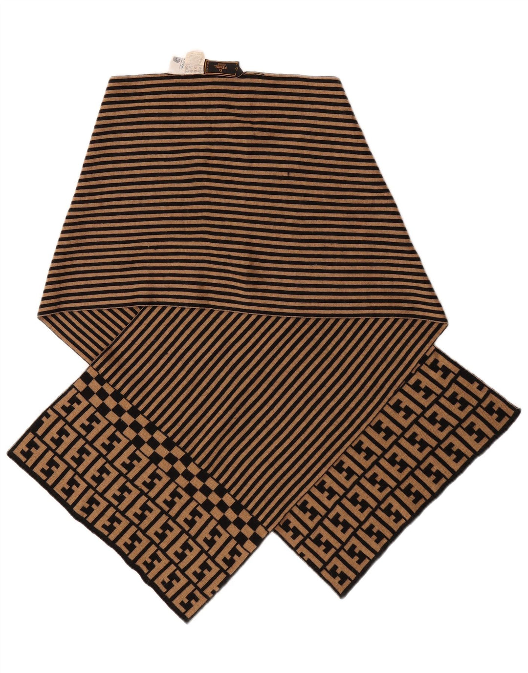 Fendi Γυναικείο Σάλι IT 42 Medium Beige ριγέ Μαλλί Merino Designer