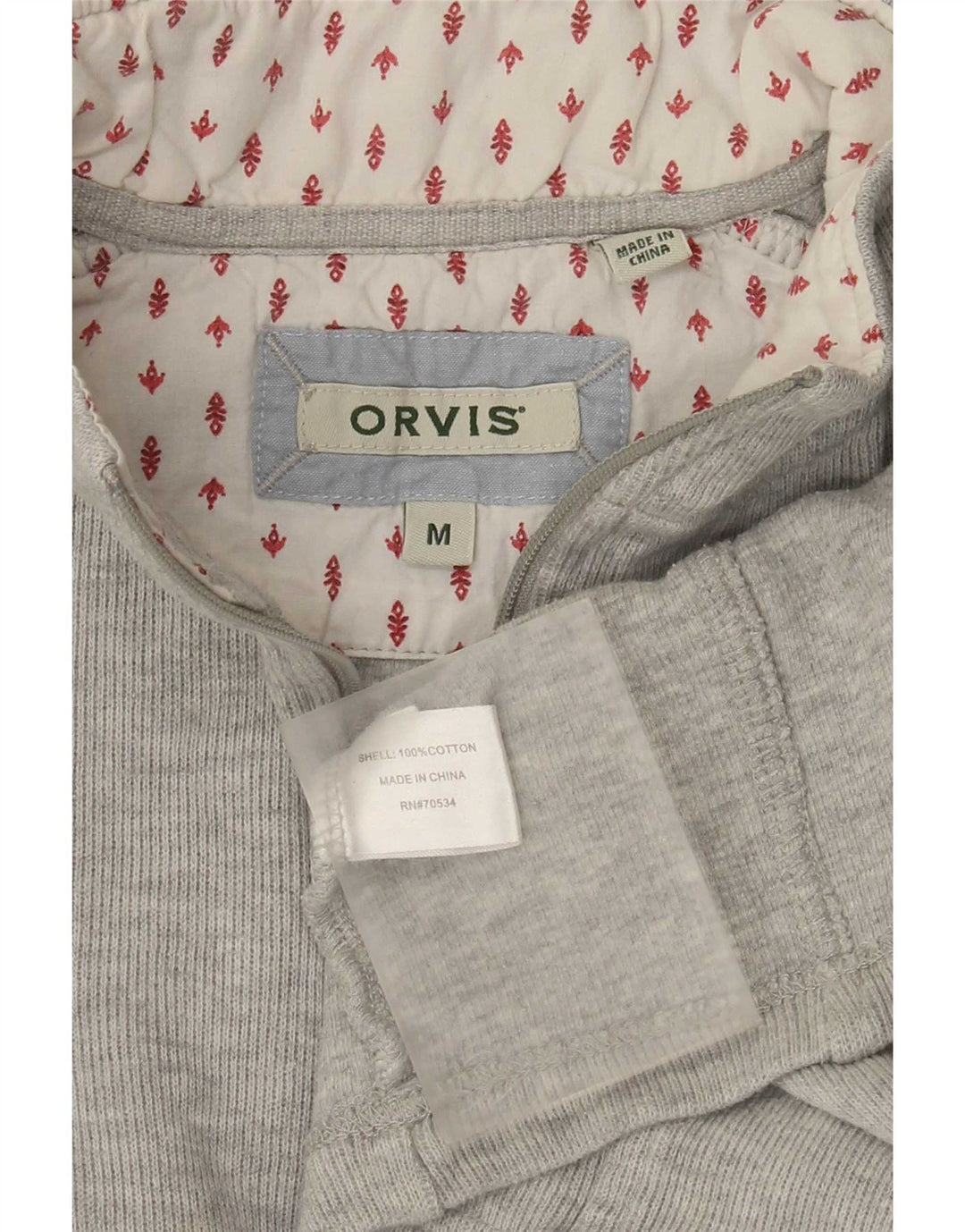 Γυναικείο φούτερ με φερμουάρ Orvis Jumper UK 14 Μεσαίο γκρι βαμβακερό