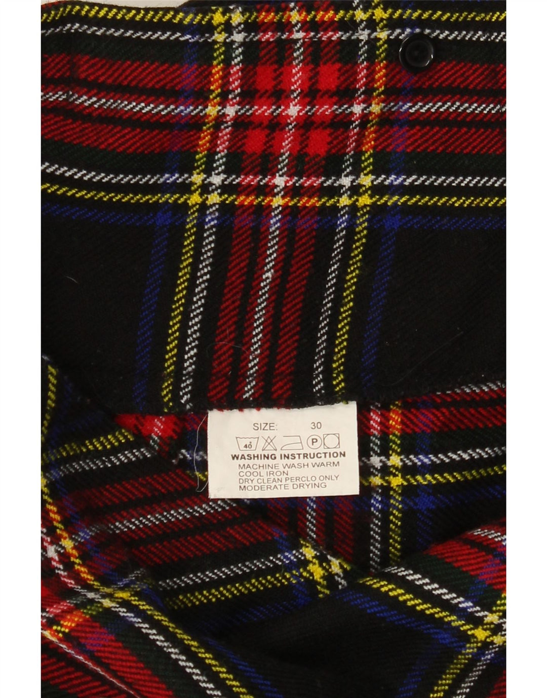 Vintage Γυναικεία Mini Wrap Φούστα W30 Medium Navy Blue καρό ακρυλικό