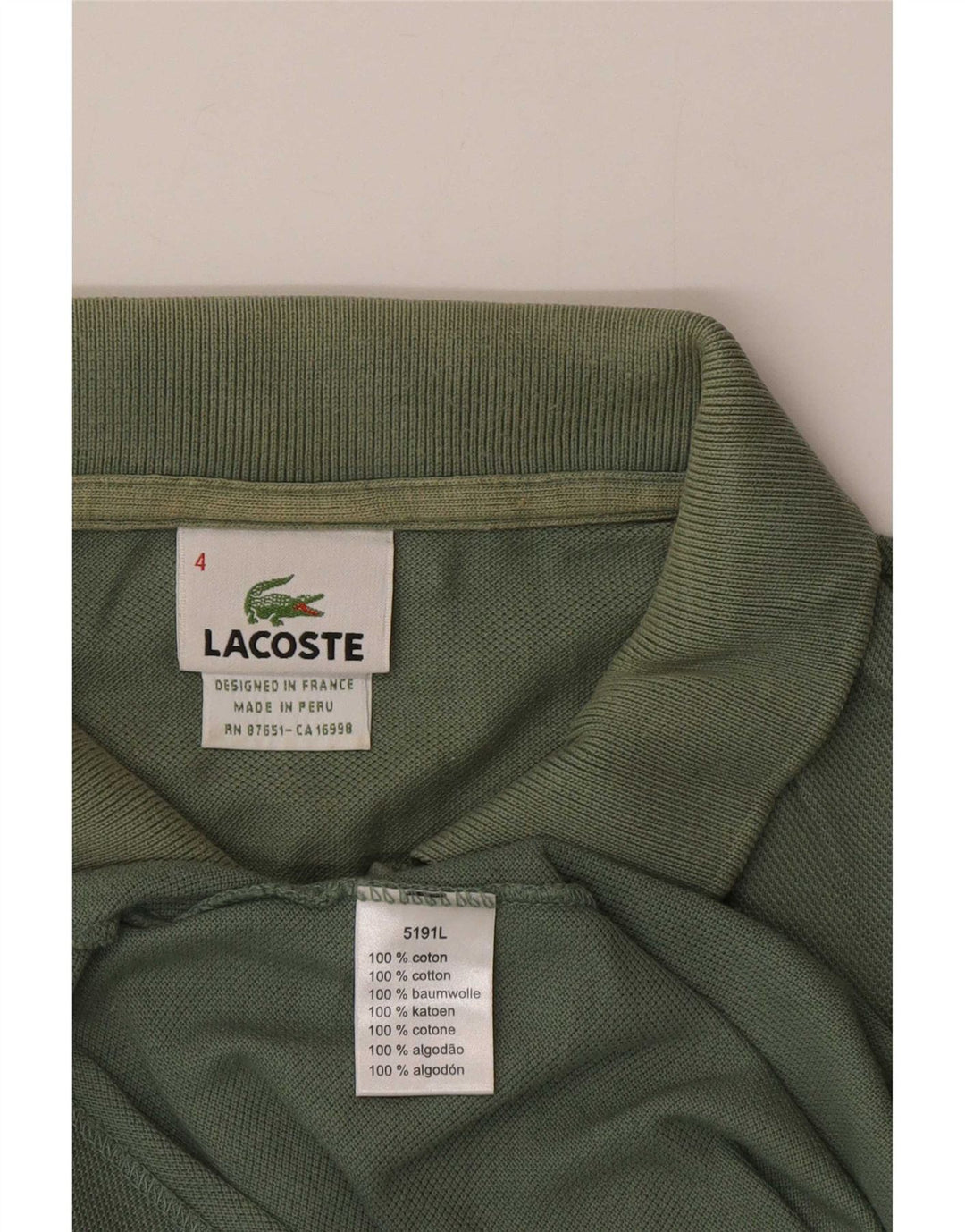 Ανδρικό μπλουζάκι πόλο Lacoste, Μέγεθος 4, Μεσαίο πράσινο βαμβακερό