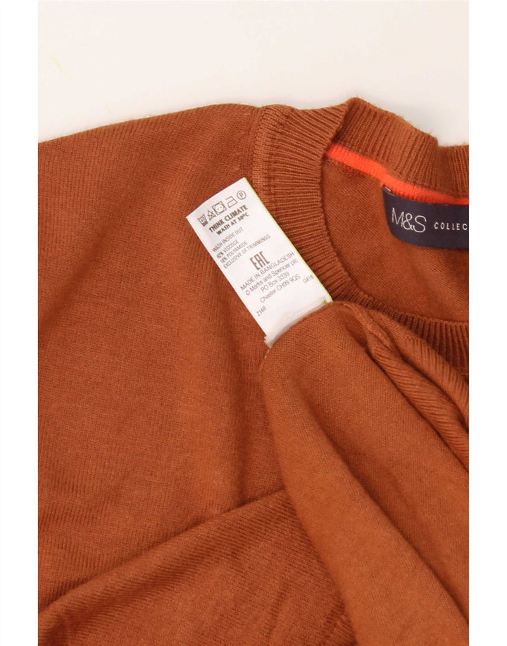 Marks & Spencer Γυναικείο πουλόβερ με λαιμόκοψη UK 12 Medium Brown