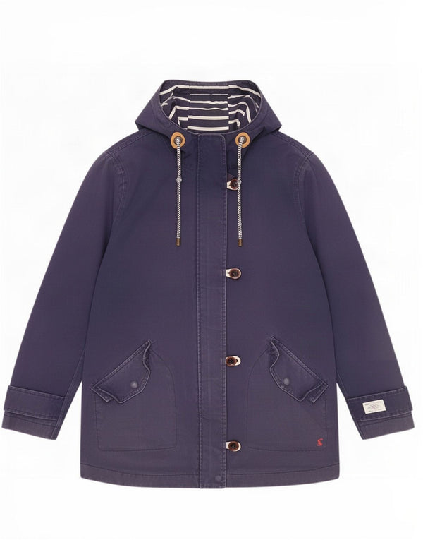 Joules Γυναικείο μπουφάν βροχής με κουκούλα UK 12 Medium Navy Blue Cotton