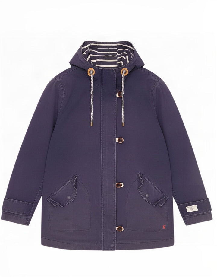 Joules Γυναικείο μπουφάν βροχής με κουκούλα UK 12 Medium Navy Blue Cotton