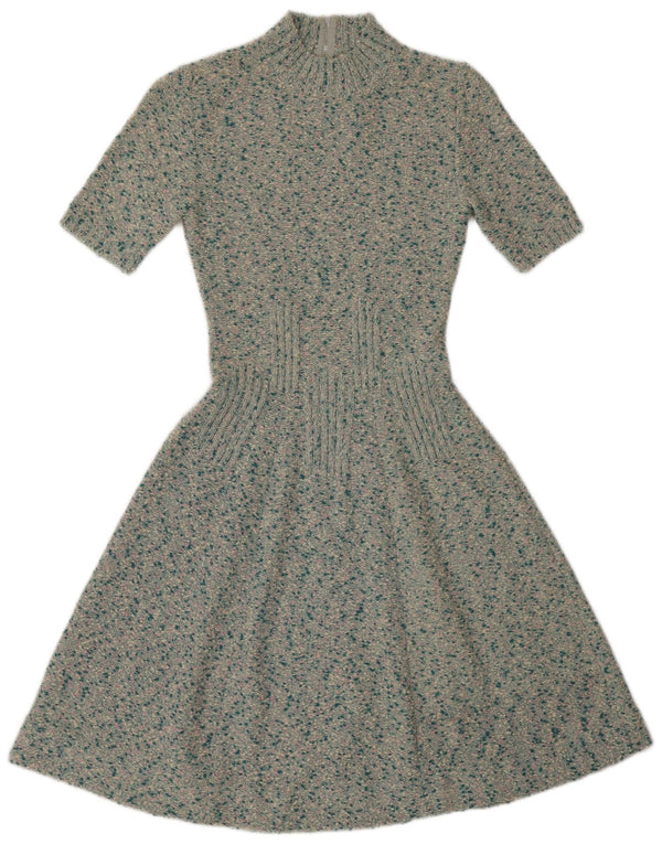 Vintage γυναικείο φόρεμα jumper UK 8 Small Green Flecked