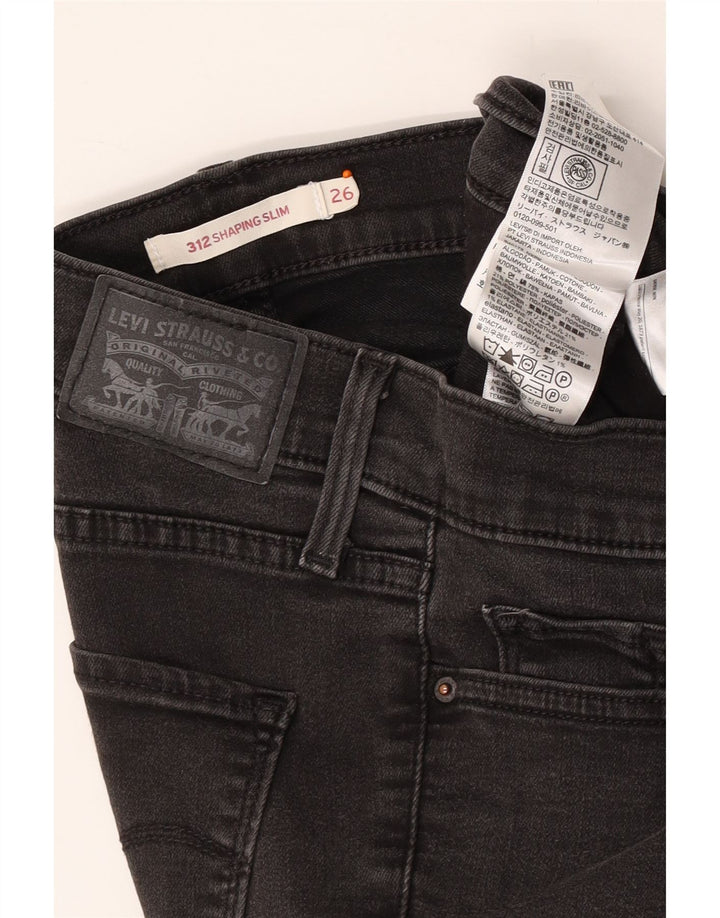 LEVI'S Womens 312 Shaping Slim Jeans W26 L30 Γκρι βαμβακερό