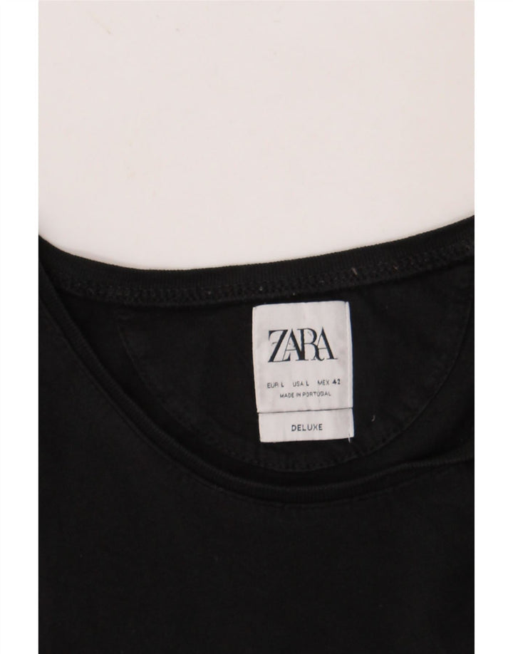 Ανδρικό T-Shirt ZARA Top Large Μαύρο