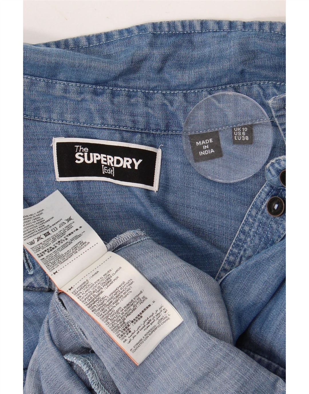 Γυναικείο τζιν φόρεμα SUPERDRY UK 10 Small Blue Lyocell