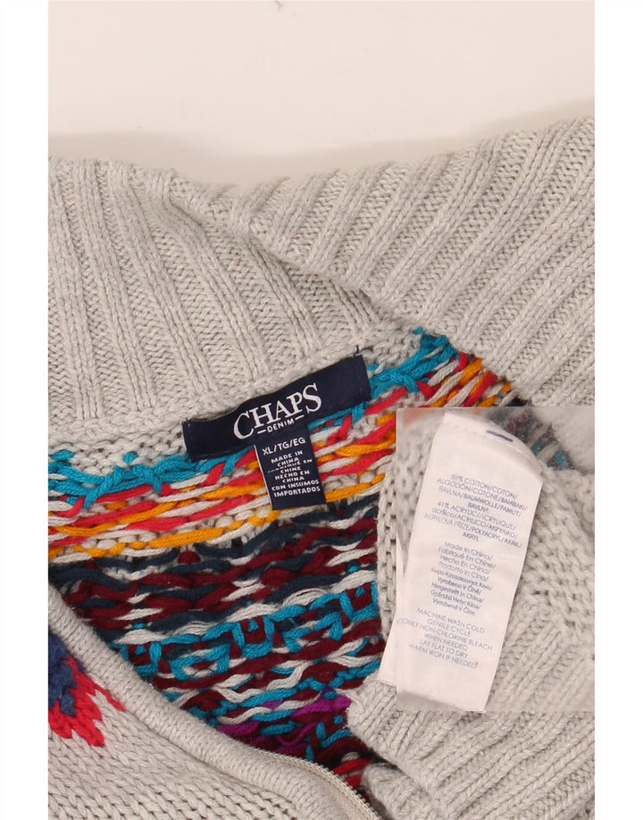 CHAPS Γυναικείο πουλόβερ UK 18 XL Γκρι Fair Isle Cotton