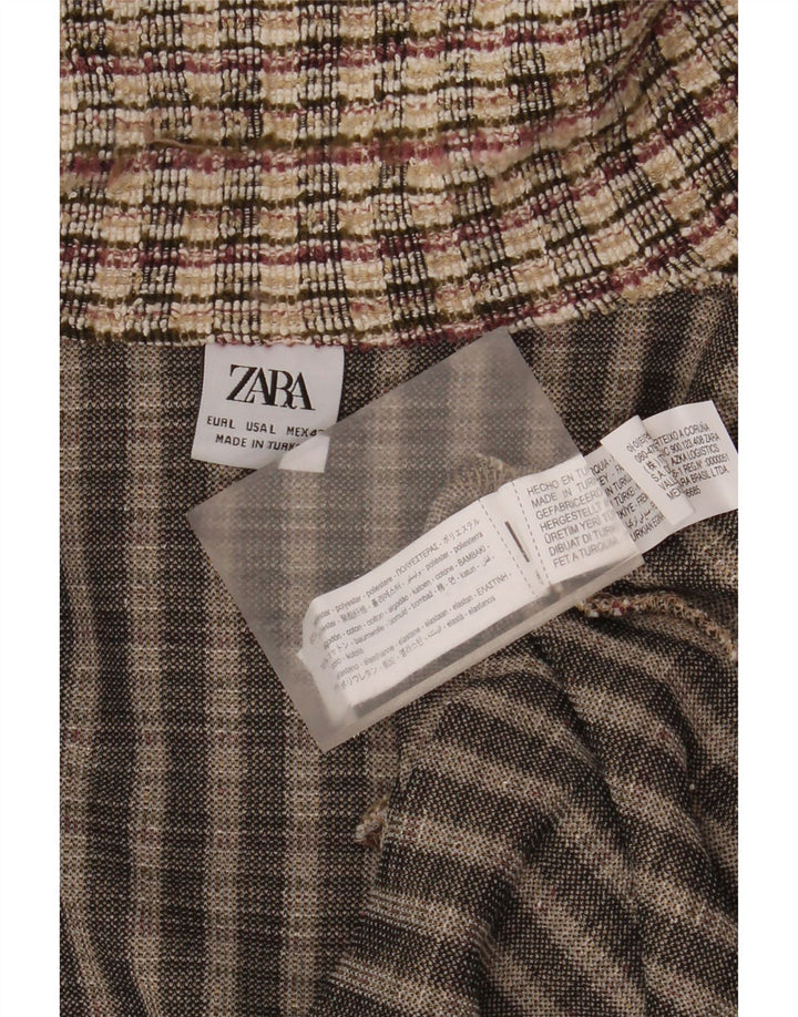 Zara Ανδρικό Ζακέτα πουλόβερ Μεγάλο Μπεζ Καρό Πολυεστέρα