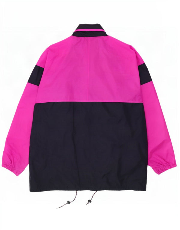 Vintage Ανδρικό μπουφάν βροχής με κουκούλα UK 42 XL Pink Colourblock Polyamide