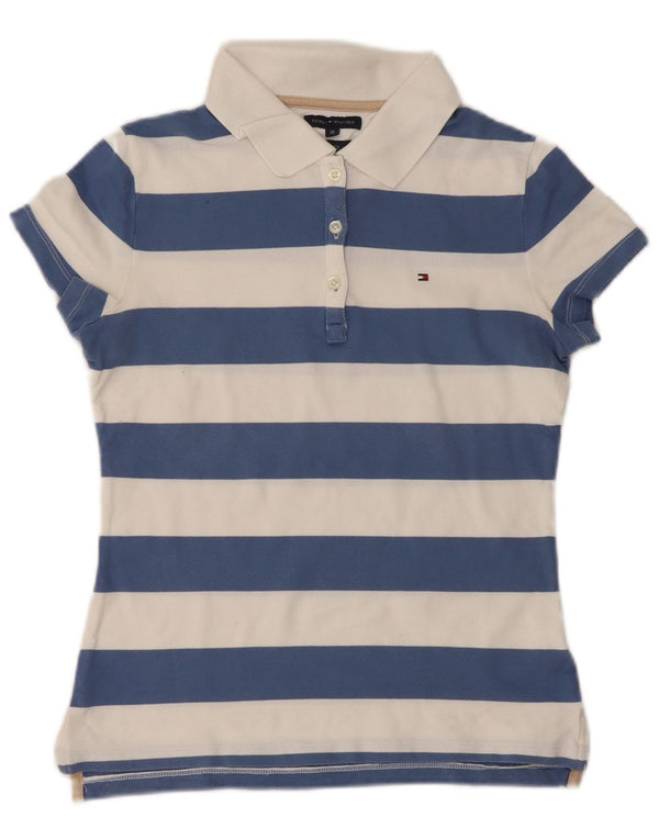 Tommy Hilfiger Γυναικείο Slim Fit Polo Shirt UK 12 Medium White Ride