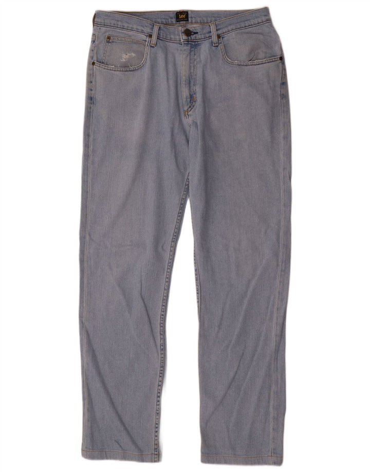 Lee Mens Brooklyn Straight Jeans W33 L32 Blue Cotton