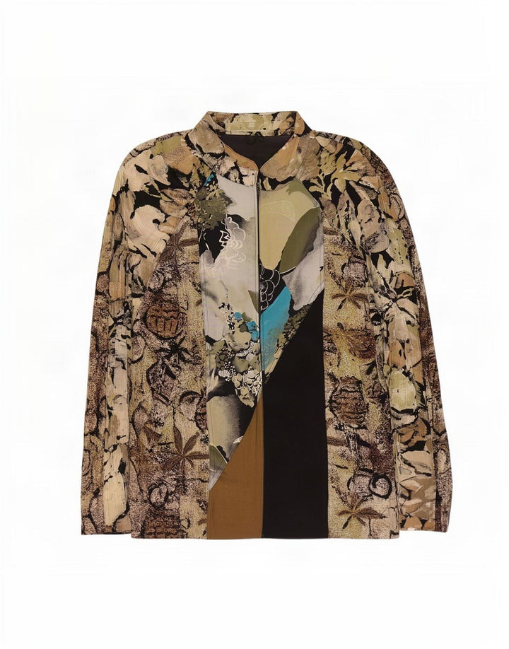 Gerry Weber Γυναικείο Oversized Bomber Jacket EU 40 Medium Khaki Floral Modal