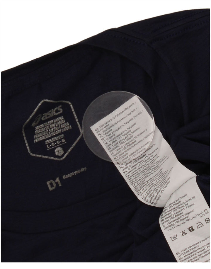 Ανδρικό γραφικό μπλουζάκι Asics Top Large Navy Blue Polyester