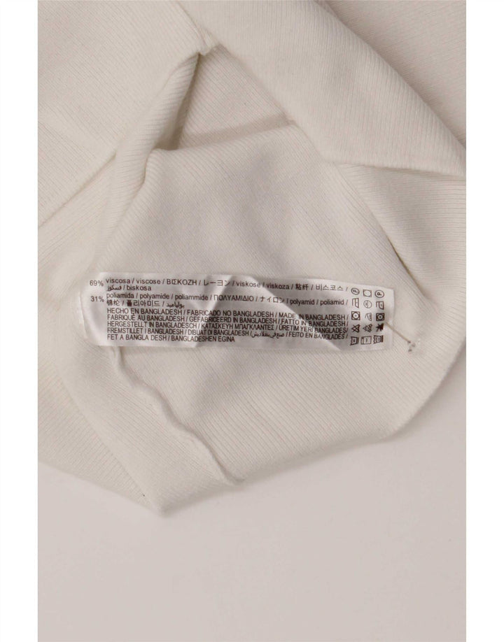 Zara Γυναικείο γιλέκο Crop UK 8 Small White Viscose