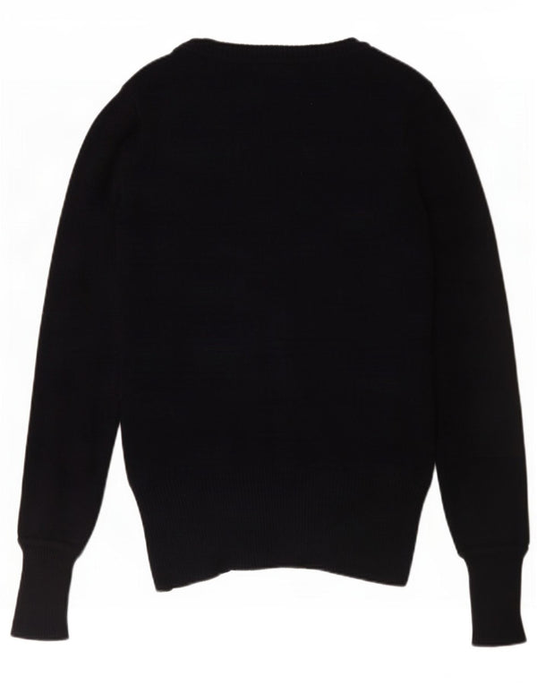 Zara Γυναικεία Ζακέτα UK 14 Large Navy Blue Cotton