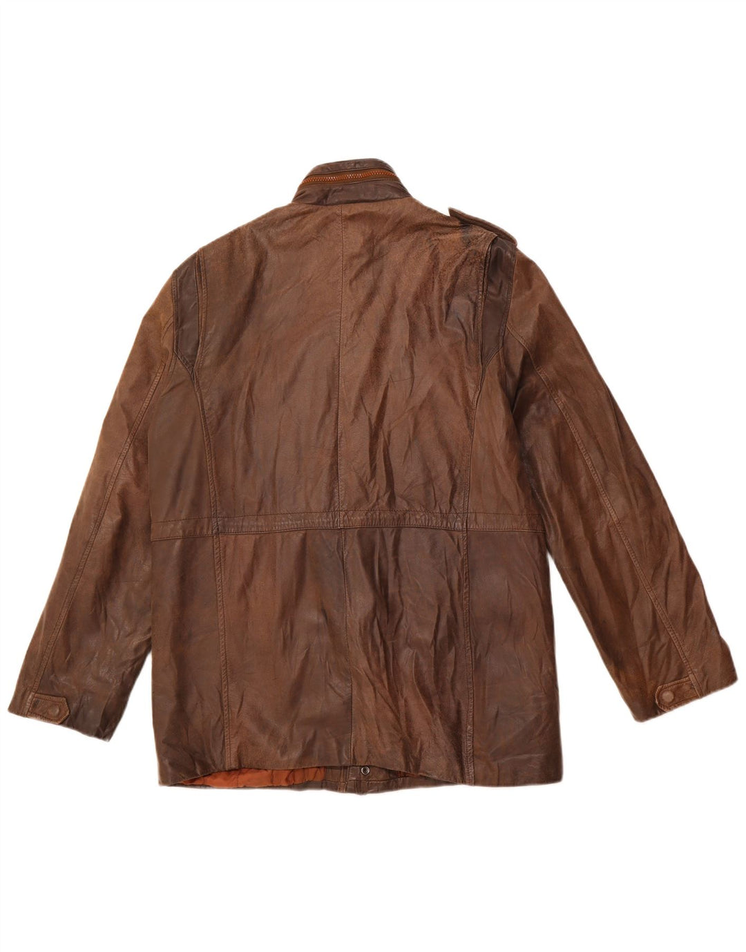 Vintage Ανδρικό Στρατιωτικό Δερμάτινο Μπουφάν UK 38 Δερμάτινο Μεσαίο Καφέ