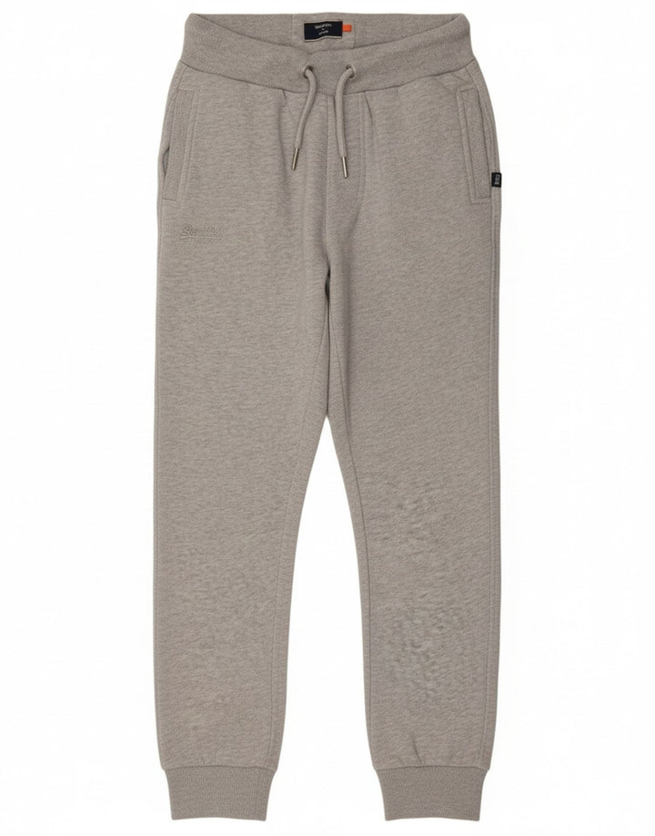 Superdry γυναικεία φόρμα παντελόνι Joggers UK 10 Small Grey Cotton