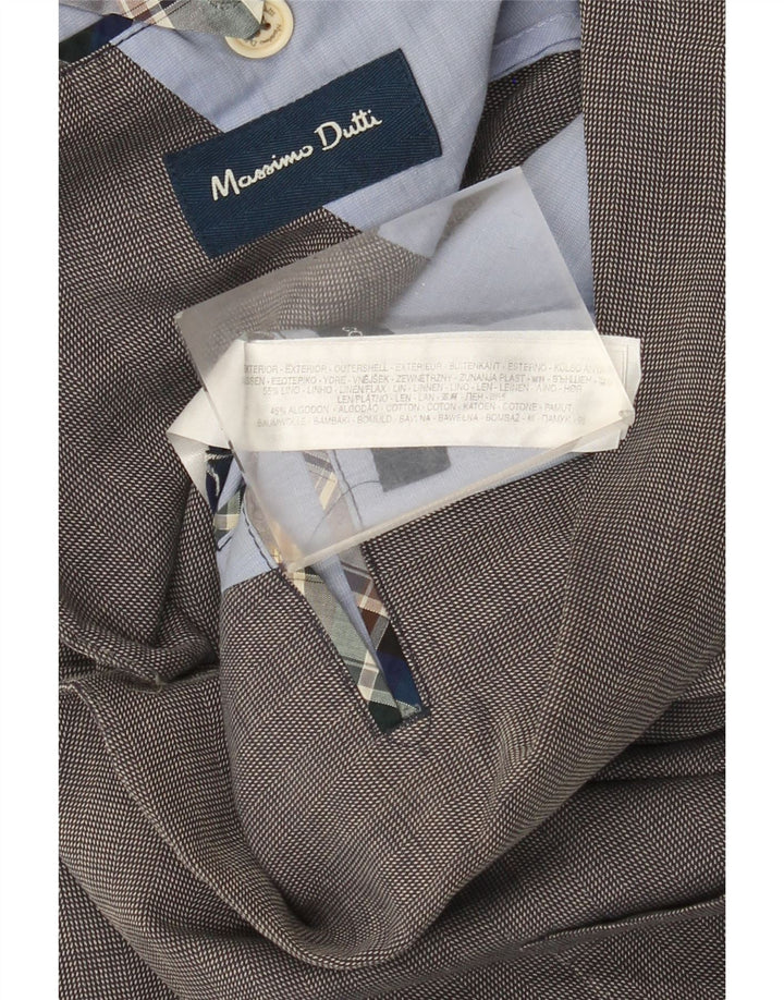 MASSIMO DUTTI Ανδρικό σακάκι 2 κουμπιών UK 38 μεσαίο γκρι βαμβακερό